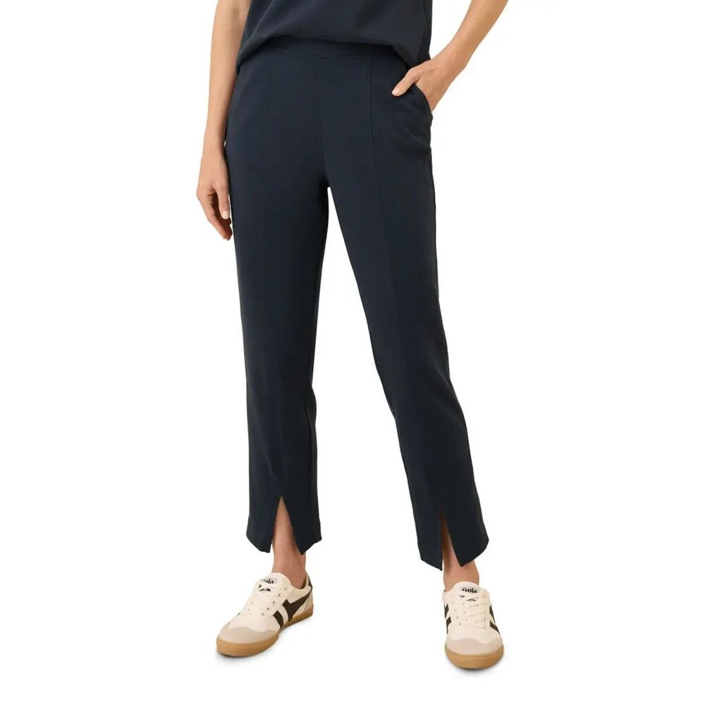 Pact Women's Organic Cotton Airplane Tapered Leg Pant L Blue Crop Pull On